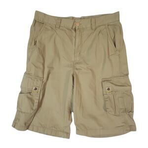 Guess jeans cargo shorts men's 32x12 Khaki Tan Beige cotton outdoor hiking Urban